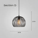 GobekUsa Cage Light Frame Pendant Industrial Single Head Black Nordic Creative Fixture