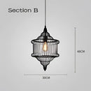 GobekUsa Cage Light Frame Pendant Industrial Single Head Black Nordic Creative Fixture