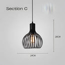 GobekUsa Cage Light Frame Pendant Industrial Single Head Black Nordic Creative Fixture