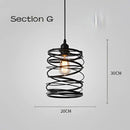 GobekUsa Cage Light Frame Pendant Industrial Single Head Black Nordic Creative Fixture