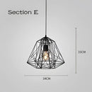 GobekUsa Cage Light Frame Pendant Industrial Single Head Black Nordic Creative Fixture