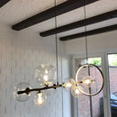 GobekUsa Glass Bubble Chandelier - Light Luxury American Industrial Style Lamp for Restaurant and Bar Tables