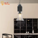 GobekUsa Glass Chrome Pendant Light LED E27 Iron Art Decor for Restaurant Café