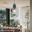 GobekUsa Glass Chrome Pendant Light LED E27 Iron Art Decor for Restaurant Café