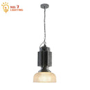 GobekUsa Glass Chrome Pendant Light LED E27 Iron Art Decor for Restaurant Café