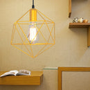 GobekUsa Industrial Black/Gold Geometric Cage Pendant Light - Metal Hanging Lamp for Kitchen Island