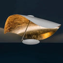 GobekUsa Lederam Manta Pendant: Industrial Black & Gold Ceiling Light with Lotus Leaf Design
