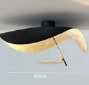 GobekUsa Lederam Manta Pendant: Industrial Black & Gold Ceiling Light with Lotus Leaf Design