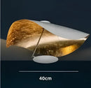 GobekUsa Lederam Manta Pendant: Industrial Black & Gold Ceiling Light with Lotus Leaf Design