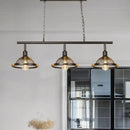 GobekUsa Farmhouse Metal Pendant Island Chandelier in Black for Dining Room with 3/4 Lights