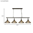 GobekUsa Farmhouse Metal Pendant Island Chandelier in Black for Dining Room with 3/4 Lights