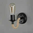 Industrial black hemp rope wall lamp living room sconce by Decorbites