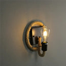 Industrial black hemp rope wall lamp living room sconce by Decorbites
