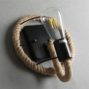 Industrial black hemp rope wall lamp living room sconce by Decorbites