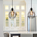 Industrial black iron cage chandelier kitchen pendant light by Decorbites