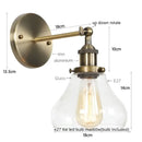 GobekUsa Black Iron LED Wall Lights Industrial Pull Chain Switch Bedroom Dining Room Loft