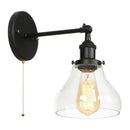 GobekUsa Black Iron LED Wall Lights Industrial Pull Chain Switch Bedroom Dining Room Loft