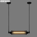 GobekUsa Rustic Black Tube Pendant Ceiling Light | 1-Bulb Restaurant Hanging Lamp | Iron Finish | Island Overhead Lighting
