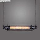 GobekUsa Rustic Black Tube Pendant Ceiling Light | 1-Bulb Restaurant Hanging Lamp | Iron Finish | Island Overhead Lighting