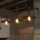 GobekUsa Rustic Iron Saucer Pendant Lamp with Cage Guard - Island Lighting for Dining Room - Black