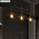 GobekUsa Rustic Iron Saucer Pendant Lamp with Cage Guard - Island Lighting for Dining Room - Black
