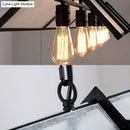 GobekUsa Classic Black Island Lamp - 3/5 Light Ceiling Hanging Fixture with Exposed Bulbs & Frosted Glass