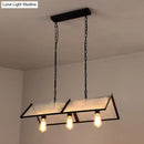 GobekUsa Classic Black Island Lamp - 3/5 Light Ceiling Hanging Fixture with Exposed Bulbs & Frosted Glass