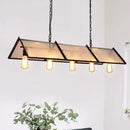 GobekUsa Classic Black Island Lamp - 3/5 Light Ceiling Hanging Fixture with Exposed Bulbs & Frosted Glass