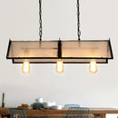 GobekUsa Classic Black Island Lamp - 3/5 Light Ceiling Hanging Fixture with Exposed Bulbs & Frosted Glass