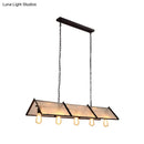 GobekUsa Classic Black Island Lamp - 3/5 Light Ceiling Hanging Fixture with Exposed Bulbs & Frosted Glass
