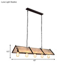 GobekUsa Classic Black Island Lamp - 3/5 Light Ceiling Hanging Fixture with Exposed Bulbs & Frosted Glass