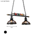 GobekUsa Rustic Black Island Pendant Light Kit: Clear Glass Dome, 2/3-Light, with Multi-Color Balls