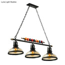 GobekUsa Rustic Black Island Pendant Light Kit: Clear Glass Dome, 2/3-Light, with Multi-Color Balls