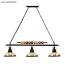 GobekUsa Rustic Black Island Pendant Light Kit: Clear Glass Dome, 2/3-Light, with Multi-Color Balls