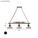 GobekUsa Rustic Black Island Pendant Light Kit: Clear Glass Dome, 2/3-Light, with Multi-Color Balls
