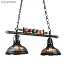 GobekUsa Rustic Black Island Pendant Light Kit: Clear Glass Dome, 2/3-Light, with Multi-Color Balls