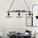 GobekUsa Rustic Black Island Pendant Light Kit: Clear Glass Dome, 2/3-Light, with Multi-Color Balls