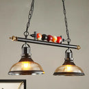 GobekUsa Rustic Black Island Pendant Light Kit: Clear Glass Dome, 2/3-Light, with Multi-Color Balls