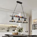 GobekUsa Rustic Black Island Pendant Light Kit: Clear Glass Dome, 2/3-Light, with Multi-Color Balls