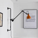 GobekUsa Gras BL Wall Lamp: Adjustable Chrome Long Arm Reading Light