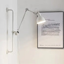 GobekUsa Gras BL Wall Lamp: Adjustable Chrome Long Arm Reading Light