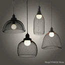 GobekUsa Industrial Birdcage Chandelier: Retro Iron Net Hanging Lamp for Creative Home Lighting