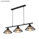 GobekUsa Industrial Mesh Pendant Light with 3 Black Lights for Living Room or Island
