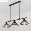 GobekUsa Industrial Mesh Pendant Light with 3 Black Lights for Living Room or Island