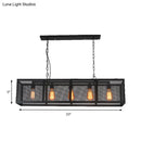 GobekUsa Industrial Mesh Shade Pendant Light with 5 Black Iron Heads for Dining Room Island