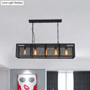 GobekUsa Industrial Mesh Shade Pendant Light with 5 Black Iron Heads for Dining Room Island