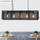 GobekUsa Industrial Mesh Shade Pendant Light with 5 Black Iron Heads for Dining Room Island