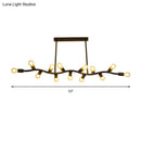 GobekUsa Wavy Iron Ceiling Pendant: Modern 13-Head Black Hanging Light for Kitchen Island