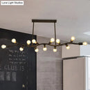 GobekUsa Wavy Iron Ceiling Pendant: Modern 13-Head Black Hanging Light for Kitchen Island