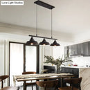 GobekUsa Industrial Metal Barn Shade Dining Room Chandelier with 3 Black Hanging Light Bulbs